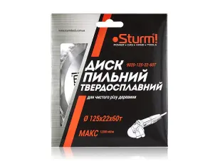 Диск пильный 125х22мм 60 зубов по дереву Sturm 9020-125-22-60T №1