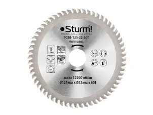 Диск пильный 125х22мм 60 зубов по дереву Sturm 9020-125-22-60T №2