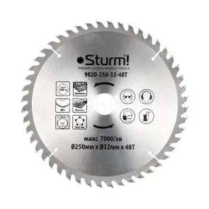 Диск пильный по дереву Sturm 9020-250-32-48T, 250х32 мм 48 зубов №1