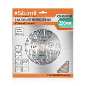 Диск пильный по дереву Sturm 9020-250-32-48T, 250х32 мм 48 зубов №2