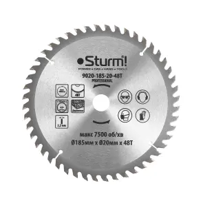 Диск пильный по дереву Sturm 9020-185-20-48T, 185х20 мм 48 зубов №1
