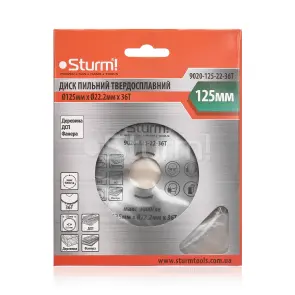 Диск пильный по дереву Sturm 9020-125-22-36T, 125х22 мм 36 зубов №3