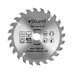 Диск пильный по дереву Sturm 9020-160-20-24T, 160х20 мм 24 зуба №1