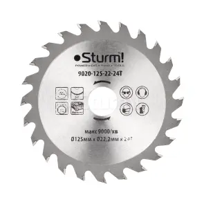 Диск пильный по дереву Sturm 9020-125-22-24T, 125х22 мм 24 зуба №1