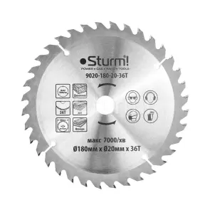 Диск пильний по дереву Sturm 9020-180-20-36T, 180х20 мм 36 зубів №1