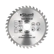 Диск пильный по дереву Sturm 9020-190-30-36T, 190х30 мм 36 зубов