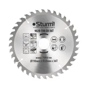 Диск пильный по дереву Sturm 9020-190-30-36T, 190х30 мм 36 зубов №1