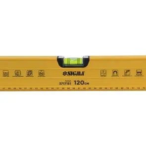 Рівень магнітний 3 капсули + поворотна капсула 2 рукоятки 120см SIGMA (3717151) №5