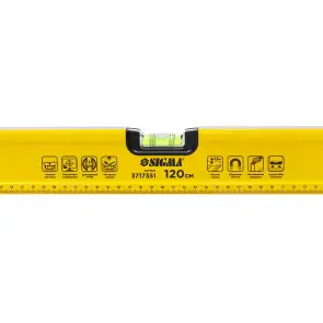 Рівень магнітний 3 капсули 2 рукоятки 120см SIGMA (3717351) №5