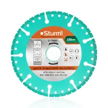 Диск алмазный сегмент мультирез Sturm 5170602, 125x22 мм