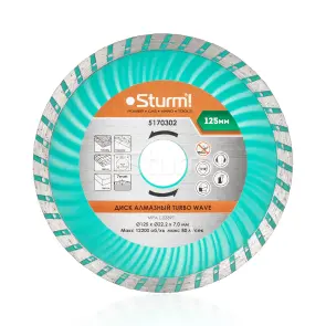 Диск алмазный Turbo Wave 125x22 мм Sturm 5170302 №1