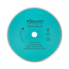 Алмазный диск непрерыв. Sturm d=230 мм 9020-04-230x22-WC №1