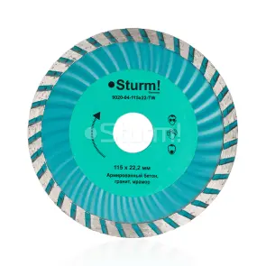 Алмазный диск Sturm ТурбоWave d=115 мм 9020-04-115x22-TW №1