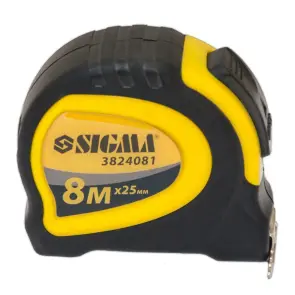 Рулетка магнитная обрезиненная с автостопом 8м×25мм SIGMA (3824081) №3