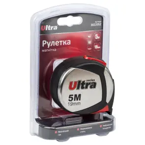 Рулетка магнітна, нейлонове покриття 5м×19мм ULTRA (3822052) №4