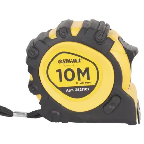Рулетка магнітна фіксатор + гальмо 10м×25мм SIGMA (3823101) №3