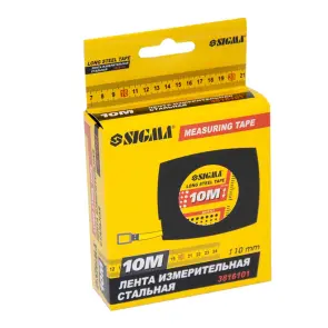 Рулетка стальная лента 10м×10мм SIGMA (3816101) №5