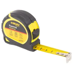 Рулетка Foreman 3м×16мм без ремешка SIGMA (3815131) №1