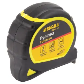 Рулетка Foreman 3м×16мм без ремешка SIGMA (3815131) №7