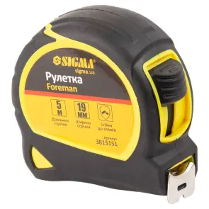 Рулетка Foreman 5м×19мм без ремешка SIGMA (3815151) №6