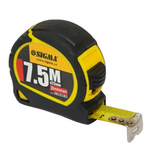 Рулетка Foreman 7.5м×25мм без ремешка SIGMA (3815181) №1