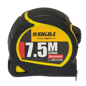 Рулетка Foreman 7.5м×25мм без ремешка SIGMA (3815181) №2