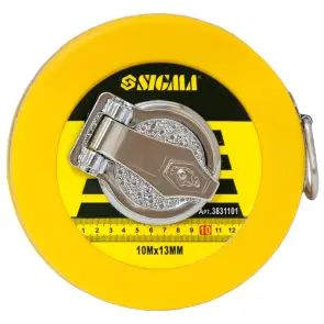 Рулетка стекловолокно 10м×13мм SIGMA (3831101) №1