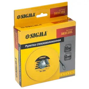 Рулетка стекловолокно 10м×13мм SIGMA (3831101) №3