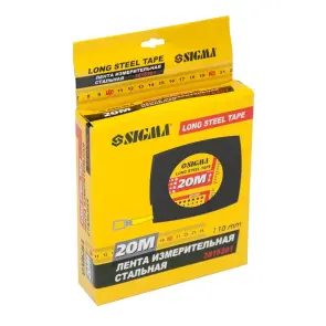 Рулетка стальная лента 20м×10мм (черная) SIGMA (3816201) №4