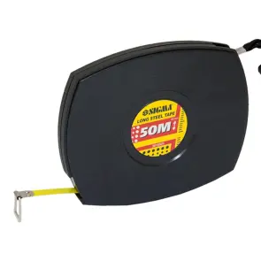 Рулетка сталева стрічка 50м×10мм (чорна) SIGMA (3816501) №1