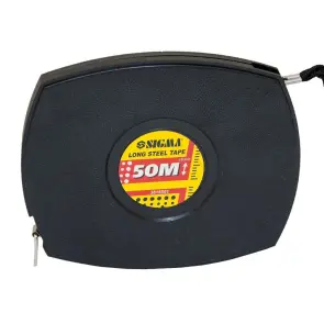 Рулетка сталева стрічка 50м×10мм (чорна) SIGMA (3816501) №2