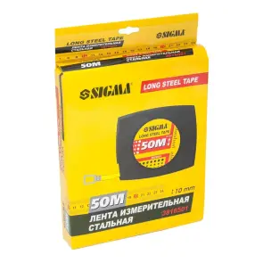 Рулетка сталева стрічка 50м×10мм (чорна) SIGMA (3816501) №4