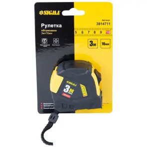 Рулетка обгумована 3м×16мм SIGMA (3814711) №6