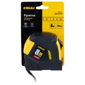 Рулетка обрезиненная 8м×25мм SIGMA (3814741) №6