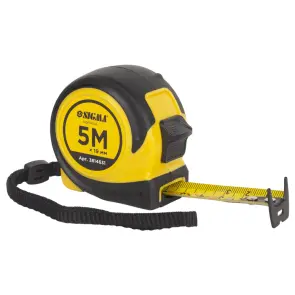 Рулетка обгумована Compact двостороннє полотно/зачіп 5м×19мм SIGMA (3814631) №1