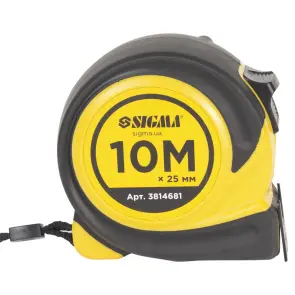 Рулетка обрезиненная Compact двухстороннее полотно/зацеп 10м×25мм SIGMA (3814681) №3