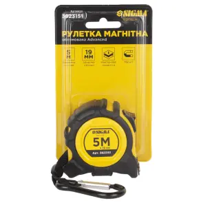 Рулетка магнитная обрезиненная Advanced нейлоновое покрытие 5м×19мм SIGMA (3823151) №8