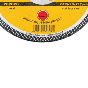 Круг відрізний по металу Ø115×2.5×22.2мм, 13300об/хв SIGMA (1941261) №3