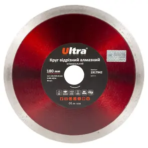 Круг відрізний алмазний універсальний Ø180×25.4 (22.2)мм ULTRA (1917942) №1