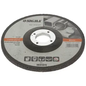 Круг зачисний по металу Ø125×6.0×22.2мм, 12200об/хв SIGMA (1931311) №3