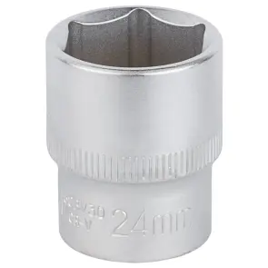 Насадка шестигранна коротка 1/2" 24мм CrV mid SIGMA (6071241) №1
