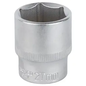 Насадка шестигранна коротка 1/2" 27мм CrV mid SIGMA (6071271) №1