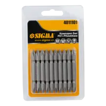 Набір біт двосторонніх PН1-PН2×65мм 1/4" 10шт S2 (блістер) SIGMA (4011101)