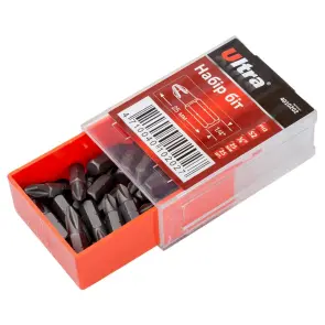 Набір біт PН2×25мм 1/4" 25шт S2 (пласт кейс) ULTRA (4010202) №6