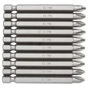 Набор бит PН2×75мм 1/4" 10шт S2 (блистер) SIGMA (4010231) №1