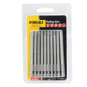 Набор бит PН2×90мм 1/4" 10шт S2 (блистер) SIGMA (4010241) №3