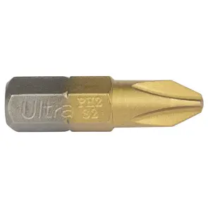 Біти PH2×25мм ¼" 10шт S2 TIN (блістер) ULTRA (4014152) №3