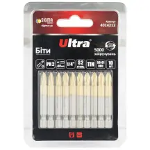 Біти PH2×50мм ¼" 10шт S2 TIN (блістер) ULTRA (4014212) купити