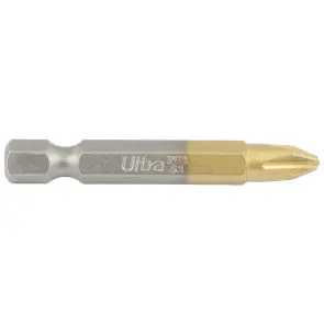 Біти PH2×50мм ¼" 10шт S2 TIN (блістер) ULTRA (4014212) №2