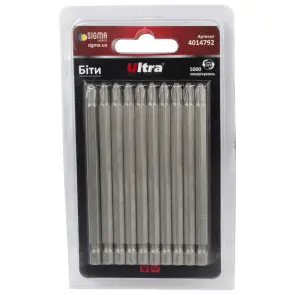 Біти PH2×100мм ¼" 10шт S2 (блістер) ULTRA (4014792) №1